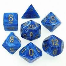 Vortex Blue / Gold 7 Dice Set - CHX27436